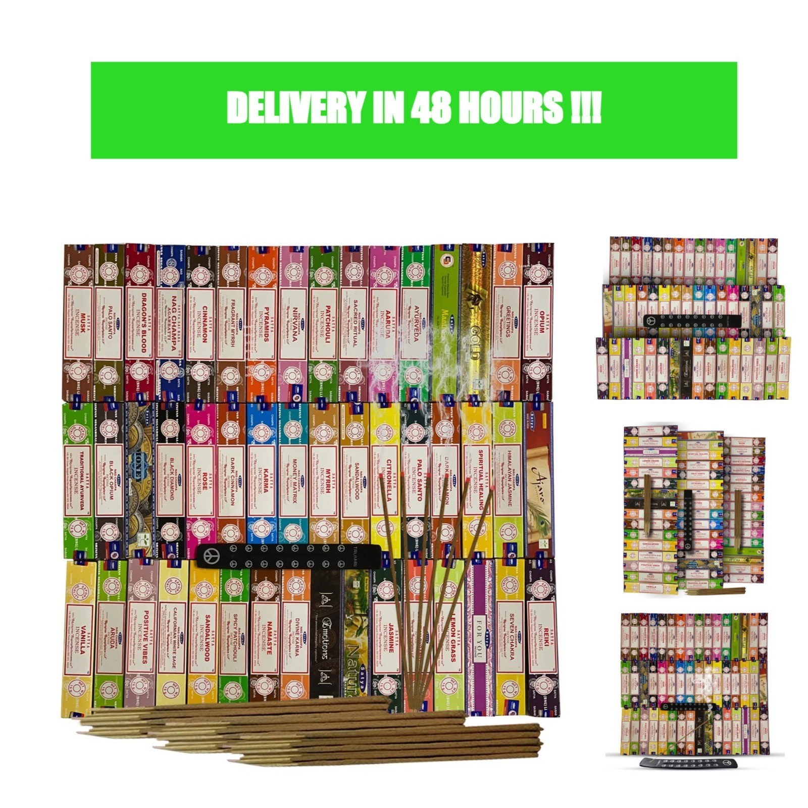 Satya Incense Sticks Variety Pack 180 Sticks with Holder TRUMIRI