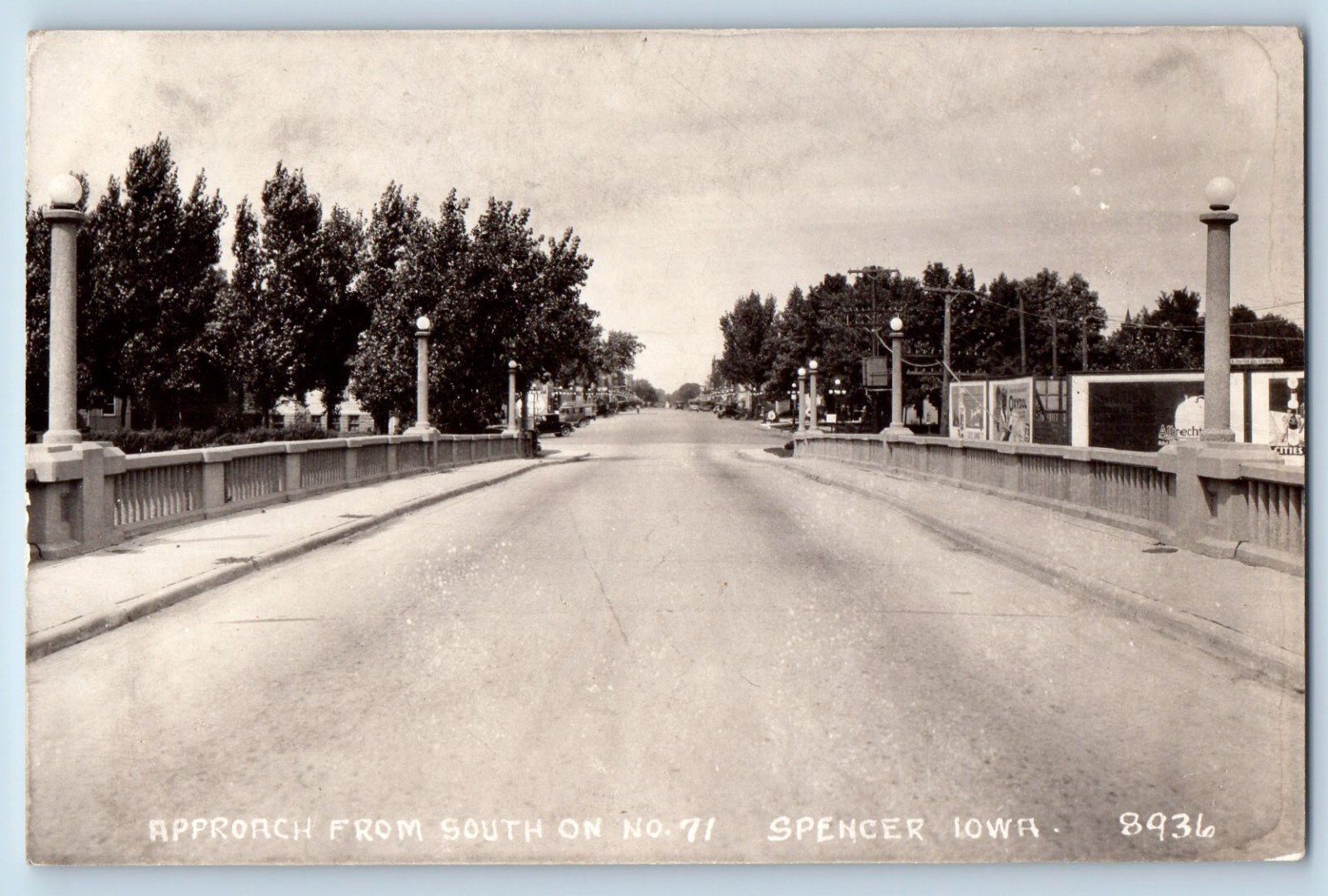 Spencer Iowa IA Postcard RPPC Photo Approach From South On No. 71 c1940\'s Spencer Iowa IA Postcard RPPC Photo Approach From South On No. 71 c1940\'s