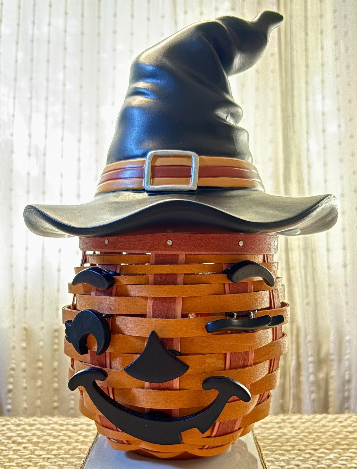 2012 Longaberger Winky Witch-Kin Halloween Basket Witch Hat Lid Complete Set