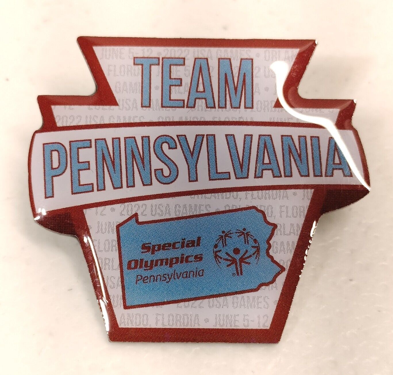Special Olympics Team Pennsylvania Lapel Pin Vintage USA State Keystone 