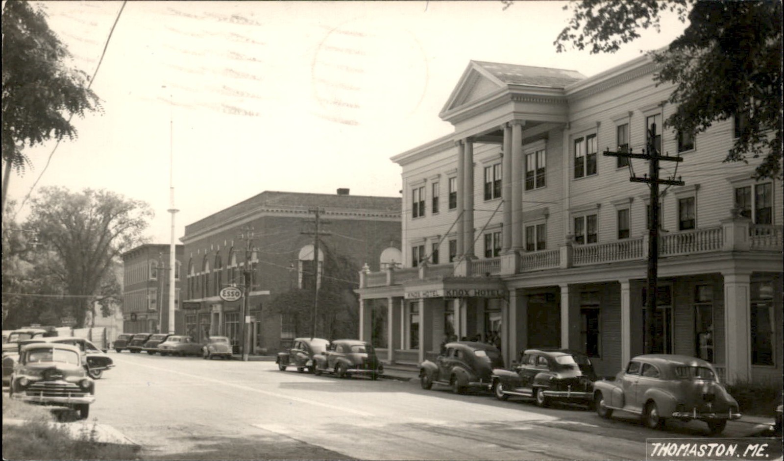 Thomaston Maine ME Main St. CARS c1940s Real Photo Vintage Postcard Thomaston Maine ME Main St. CARS c1940s Real Photo Vintage Postcard