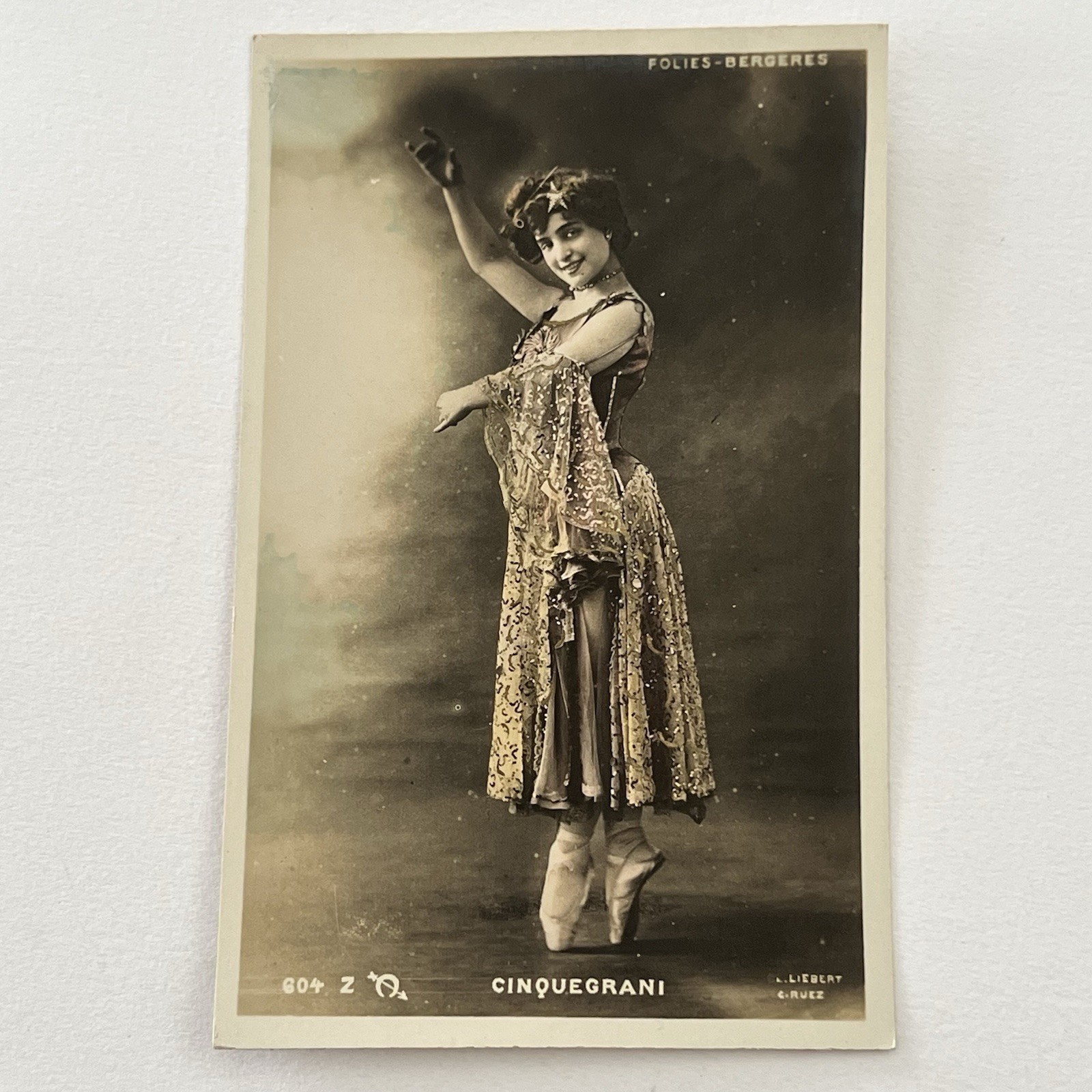 Antique RPPC Real Photograph Postcard Beautiful Young Woman Ballet Dancer Star