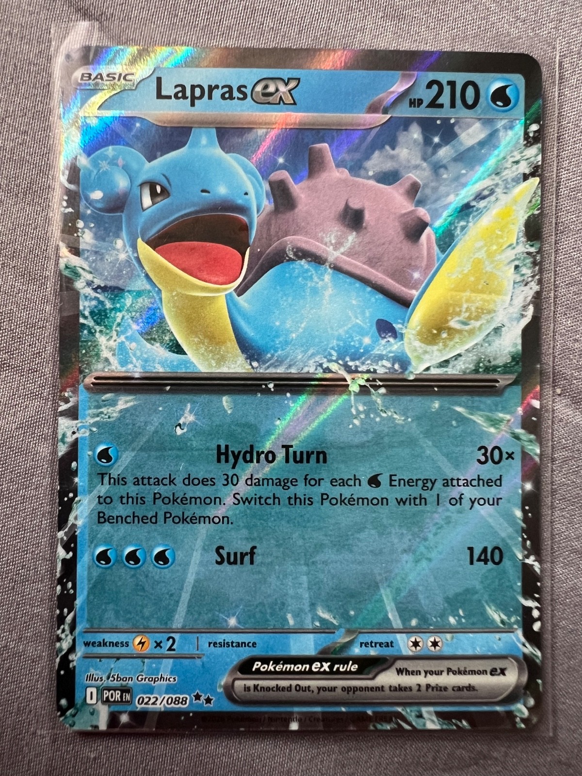 Pokemon Lapras ex 022/088 Double Rare Perfect Order Near Mint TCG Card