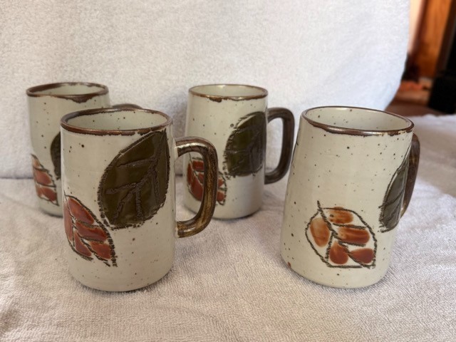 Vintage 70\'s Japanese Otagiri Stoneware Mugs- set of 4