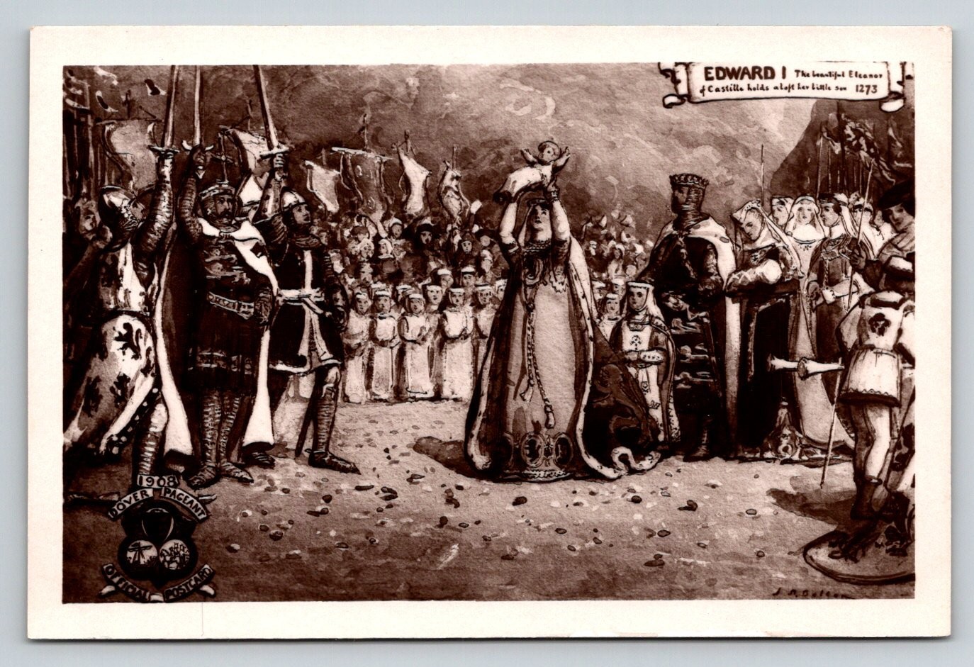 1908 Dover Pageant RPPC Edward I Eleanor of Castile Royal History Postcard 1908 Dover Pageant RPPC Edward I Eleanor of Castile Royal History Postcard