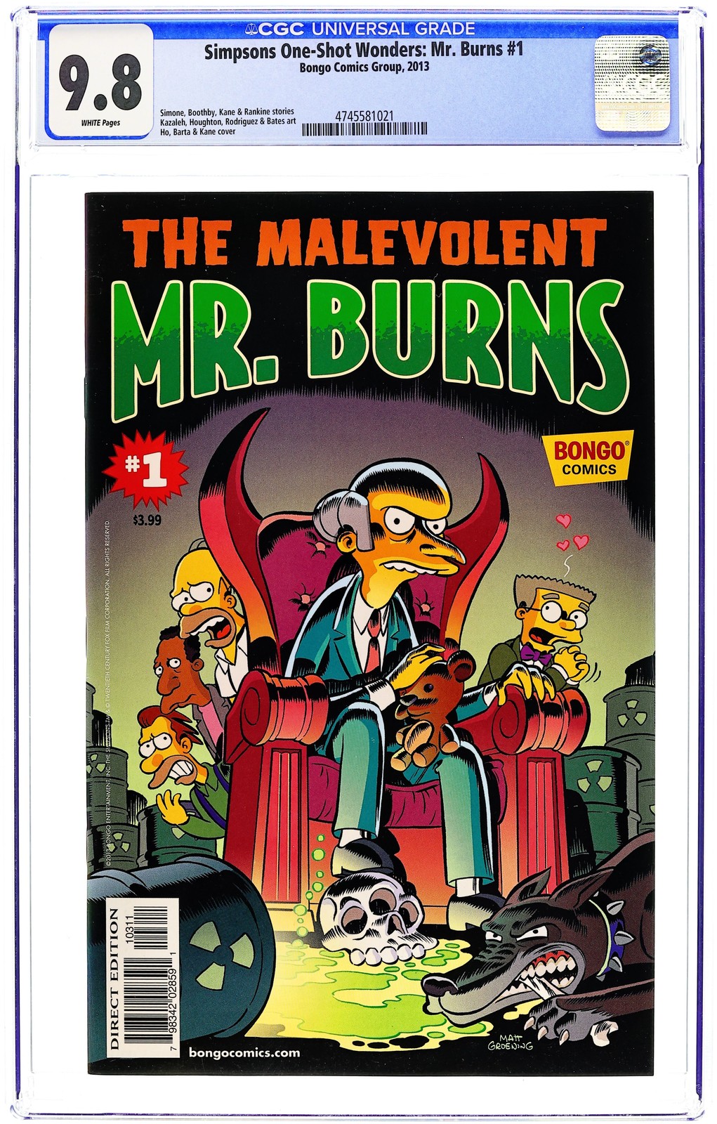 Malevolent Mr. Burns #1 CGC 9.8 2013 4745581021