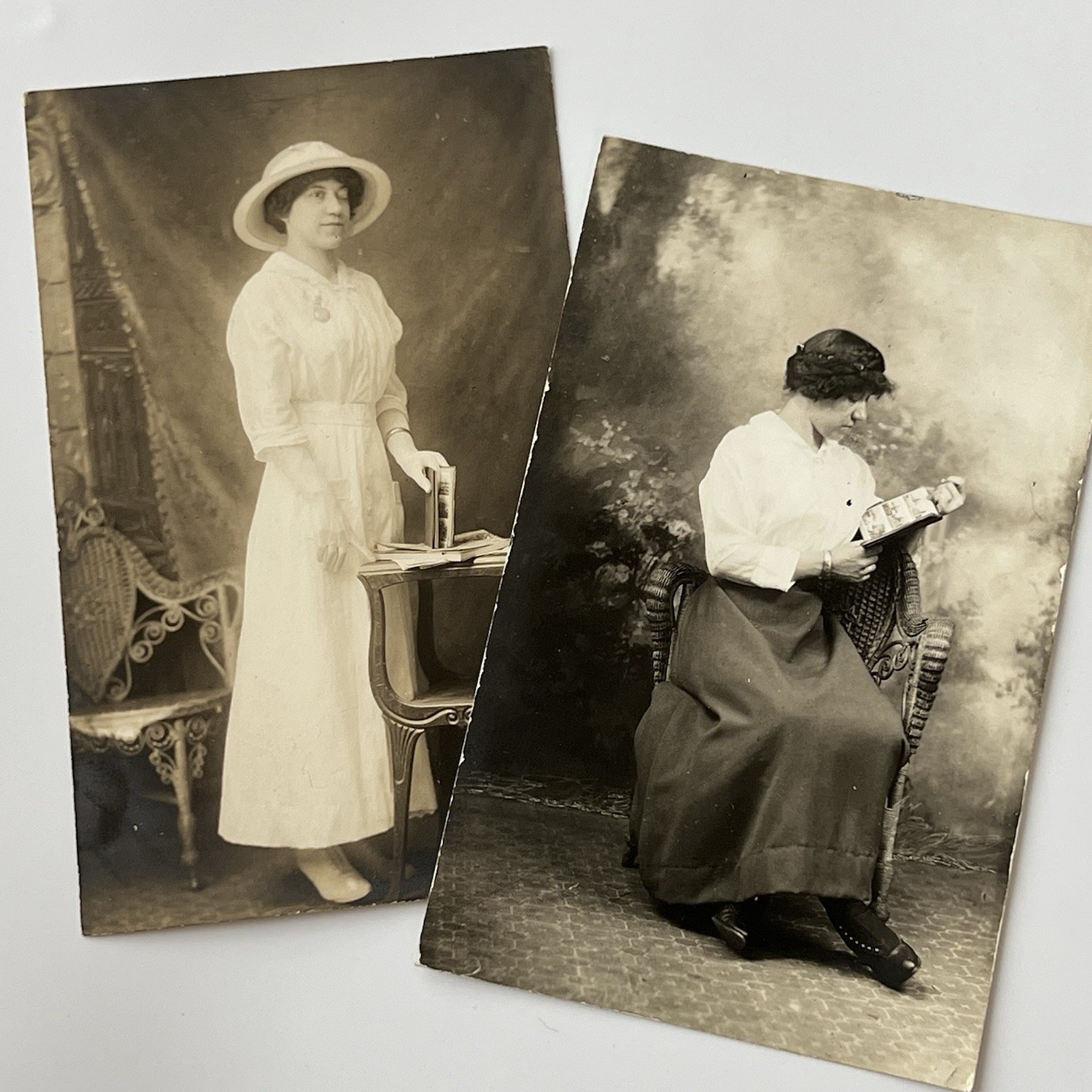 Antique RPPC Real Postcard Photograph Woman One Eye Odd Pittsburgh PA Book Album