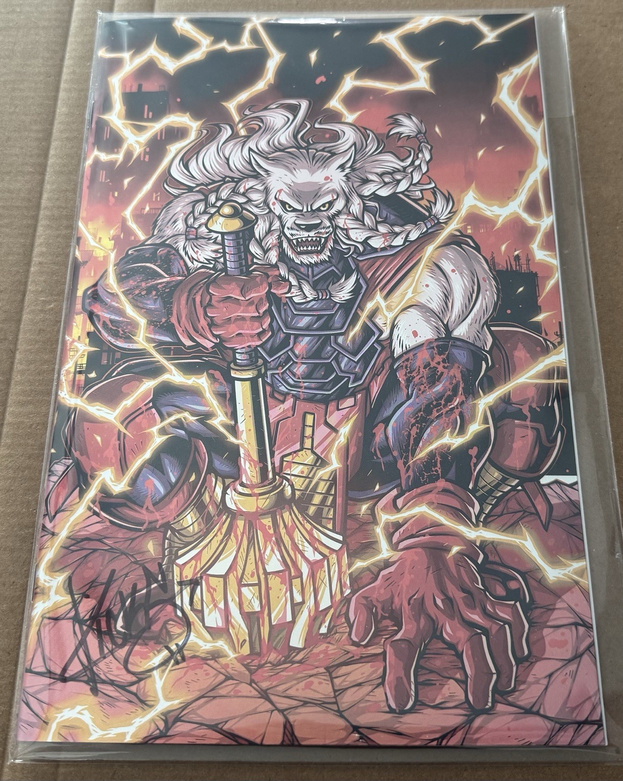 BATTLE BEAST #5 • VIRGIN FOIL COVER SIGNED BY KICKSTRADOMIS LTD 500 NYCC BATTLE BEAST #5 • VIRGIN FOIL COVER SIGNED BY KICKSTRADOMIS LTD 500 NYCC