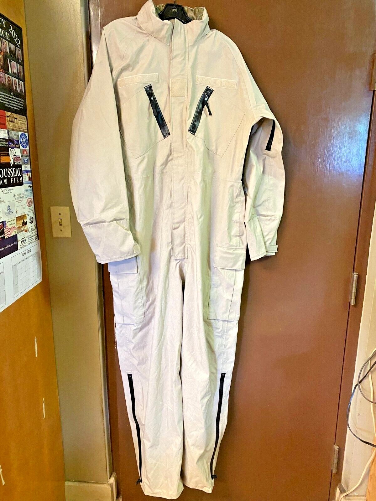 New Tan JP-8 Fuel Handler\'s Coveralls - Size Large - NSN # 8415-01-548-5969 New Tan JP-8 Fuel Handler\'s Coveralls - Size Large - NSN # 8415-01-548-5969