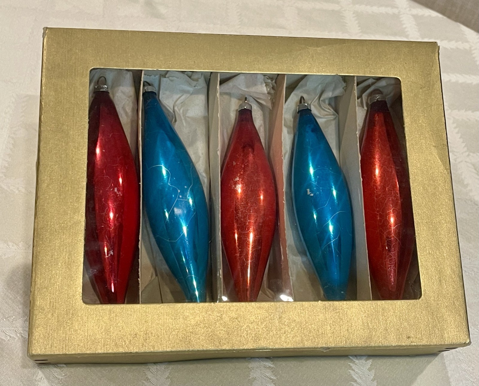 West Germany Vintage Mid Century Glass Icicle Christmas Ornaments Set of 5 West Germany Vintage Mid Century Glass Icicle Christmas Ornaments Set of 5