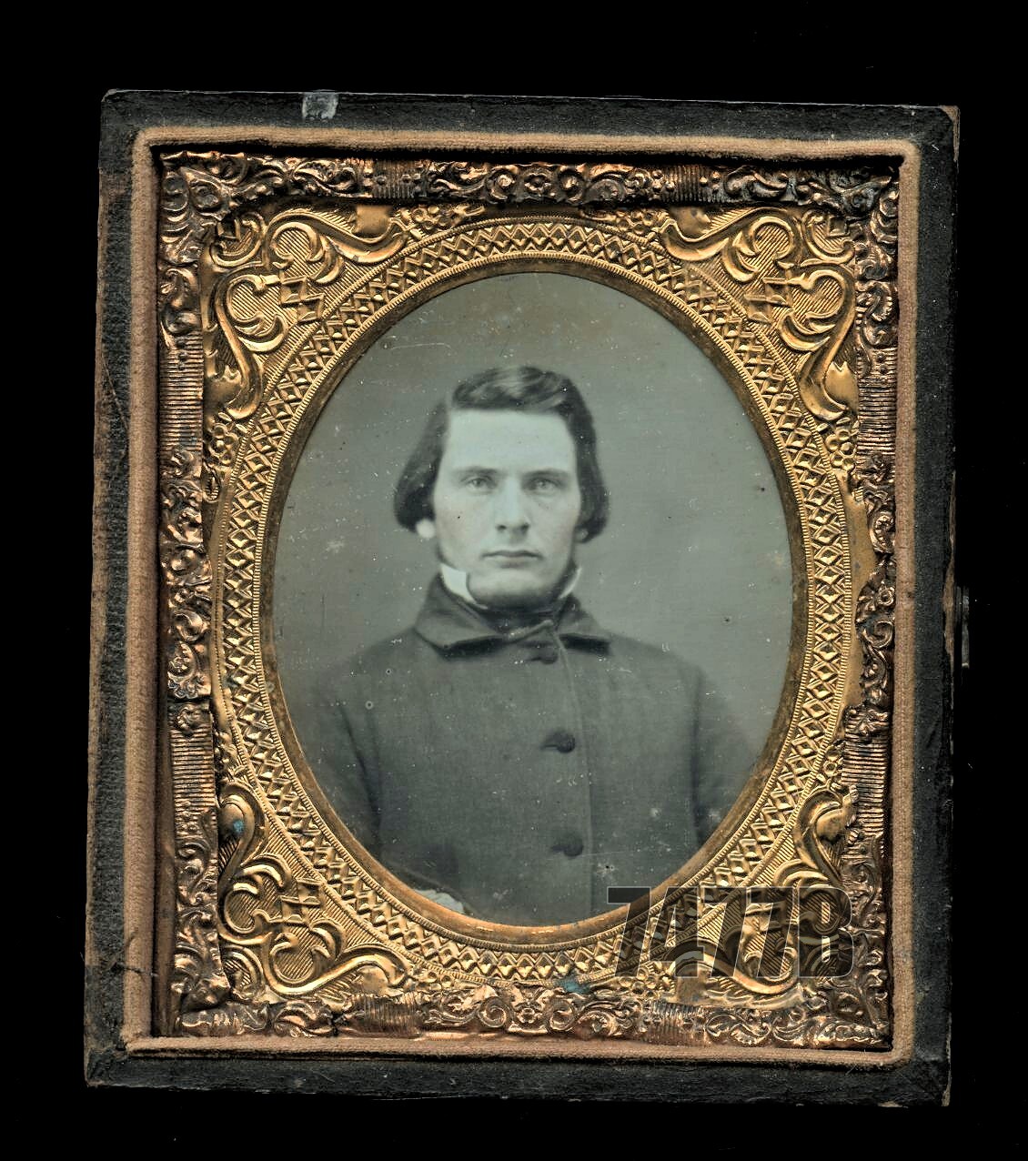 1/6 Daguerreotype Photo Handsome Young Man in Heavy Coat 1800s Men 1/6 Daguerreotype Photo Handsome Young Man in Heavy Coat 1800s Men