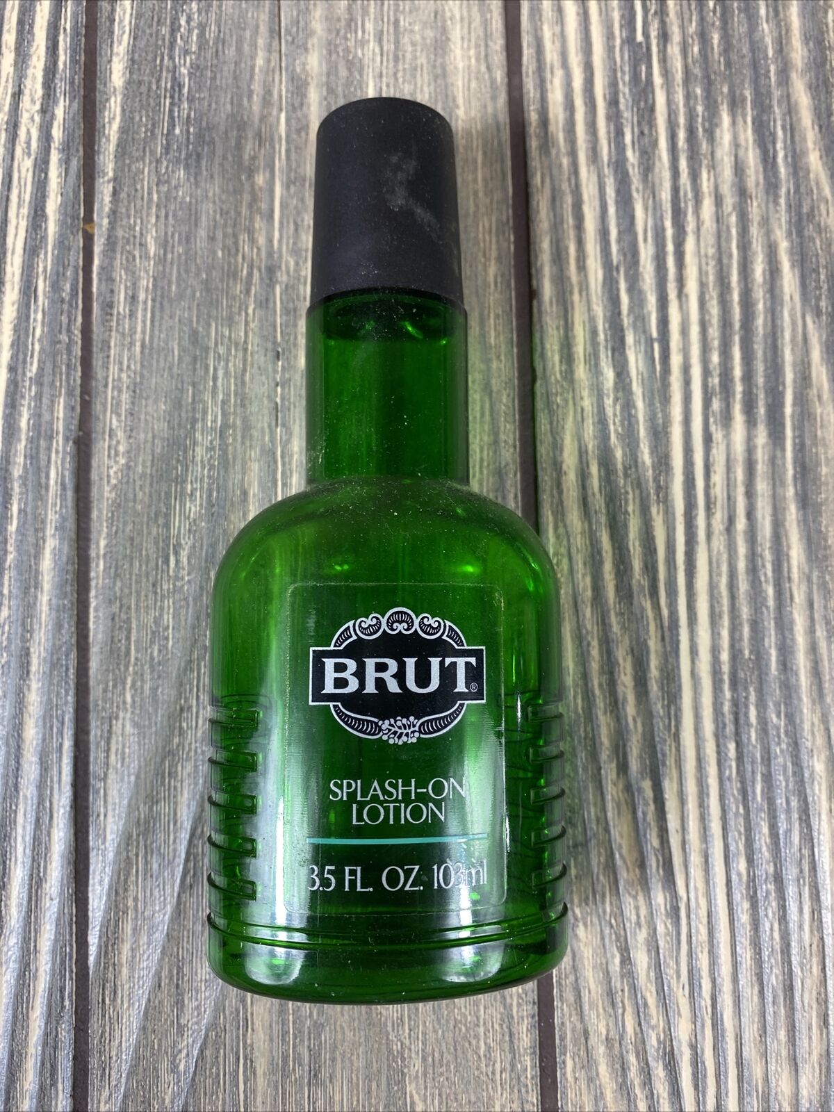 Vintage Brut Splash On Lotion 3.5 Fl Oz Bottle Collectible 25% Full