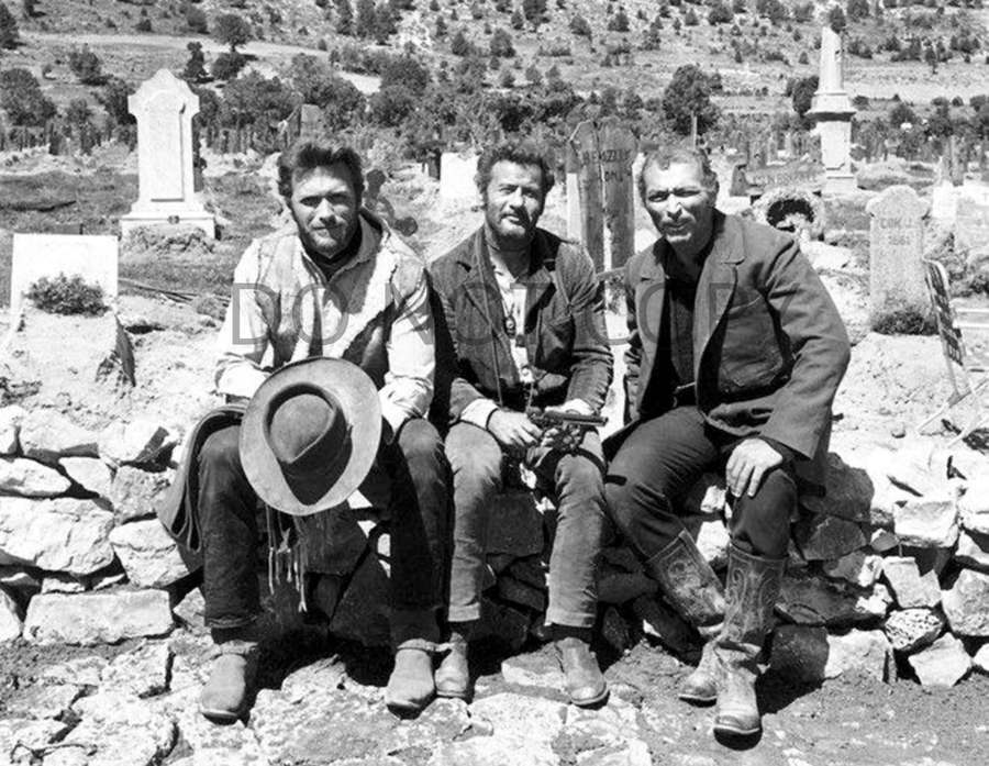 ANTIQUE REPRODUCTION 8X10 PHOTOGRAPH CAST THE GOOD THE BAD AND THE UGLY # 1