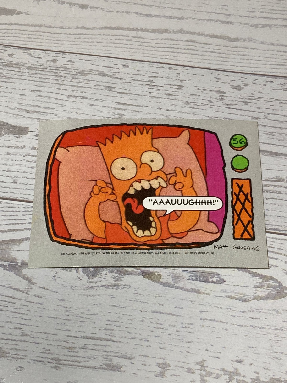 1990 Topps Bart Simpson #56 The Simpsons Trading Card Collectible TV