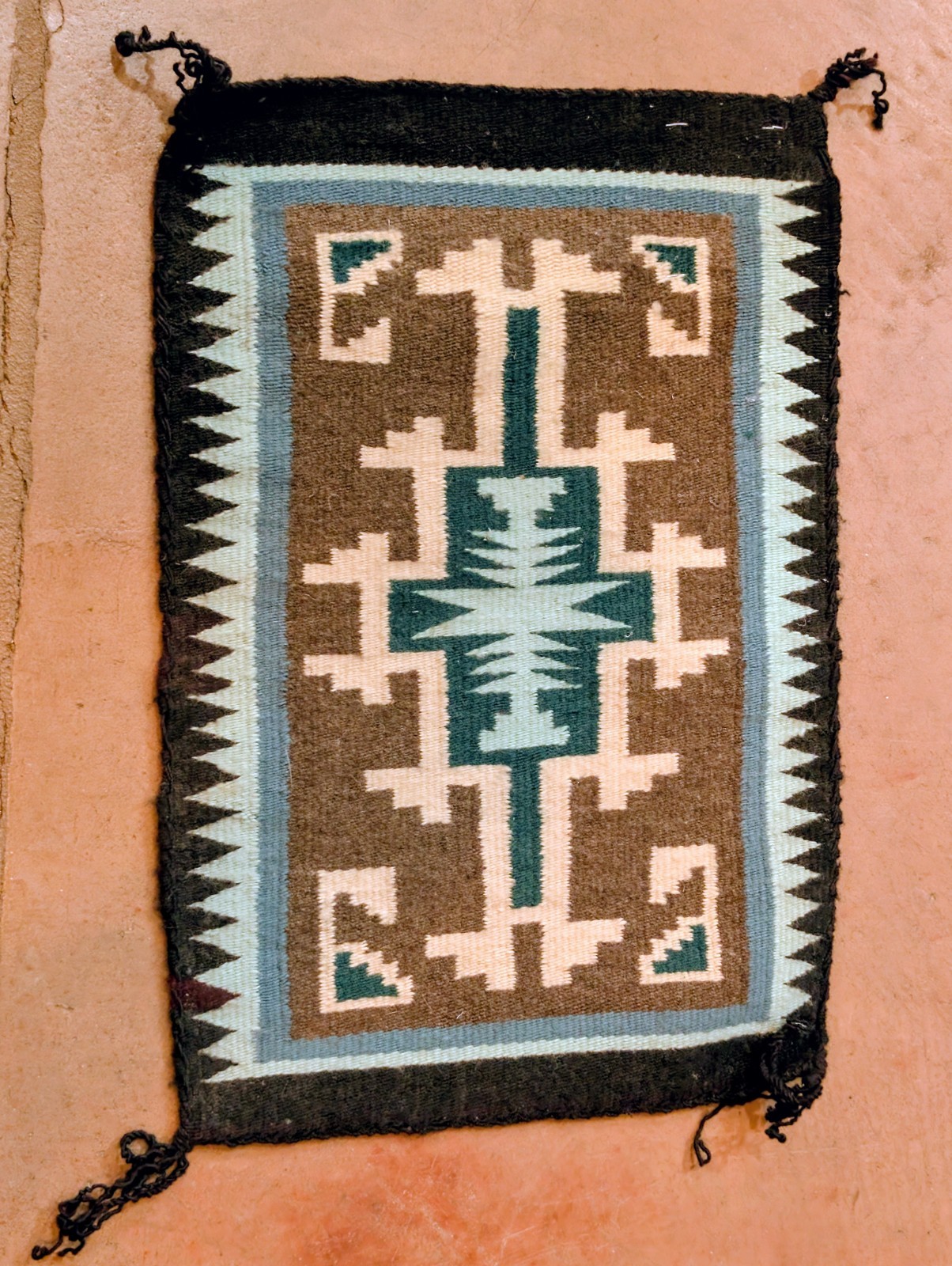 Authentic Navajo Rug Crownpoint Weavers Handwoven Wool by Fermina Joe | 12x18 Authentic Navajo Rug Crownpoint Weavers Handwoven Wool by Fermina Joe | 12x18