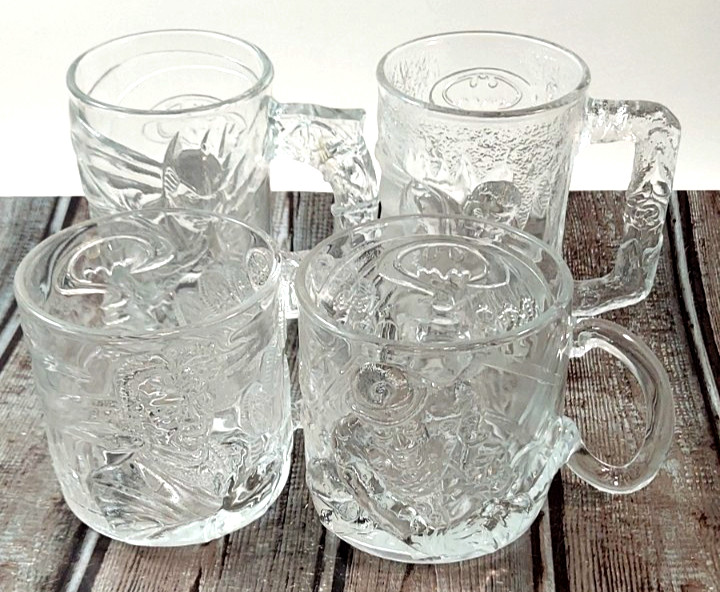 1995 McDonalds Batman Forever Mugs ~ Complete Set Of 4