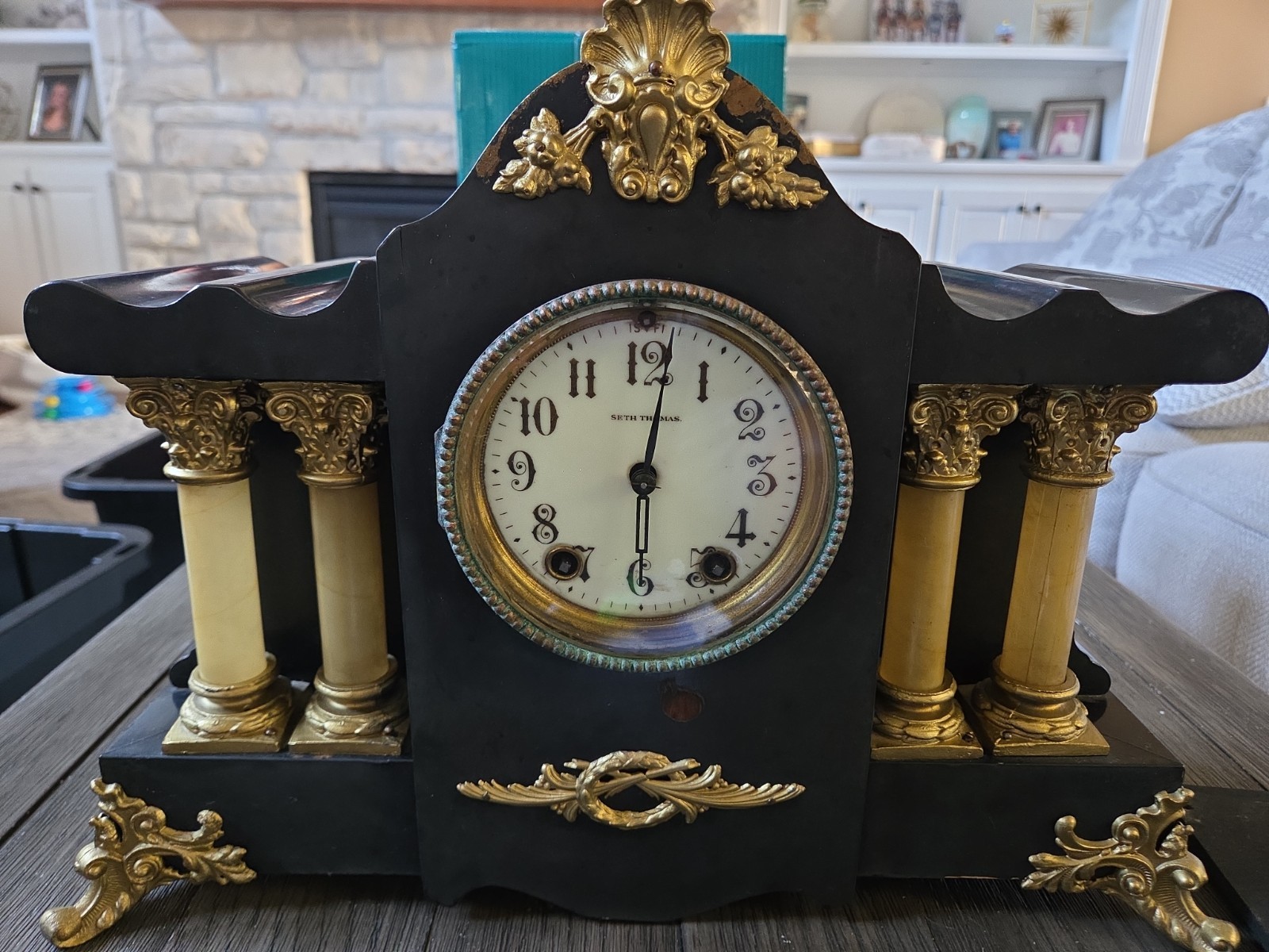 Antique c.1904 Seth Thomas Pasha Adamantine Mantel Clock 8-Day Key Pendulum WORK Antique c.1904 Seth Thomas Pasha Adamantine Mantel Clock 8-Day Key Pendulum WORK