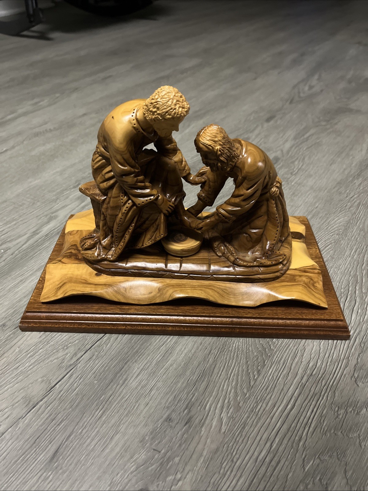 Jesus “Washing Of The Feet” Carving From The Holy Land, 12” Jesus “Washing Of The Feet” Carving From The Holy Land, 12”