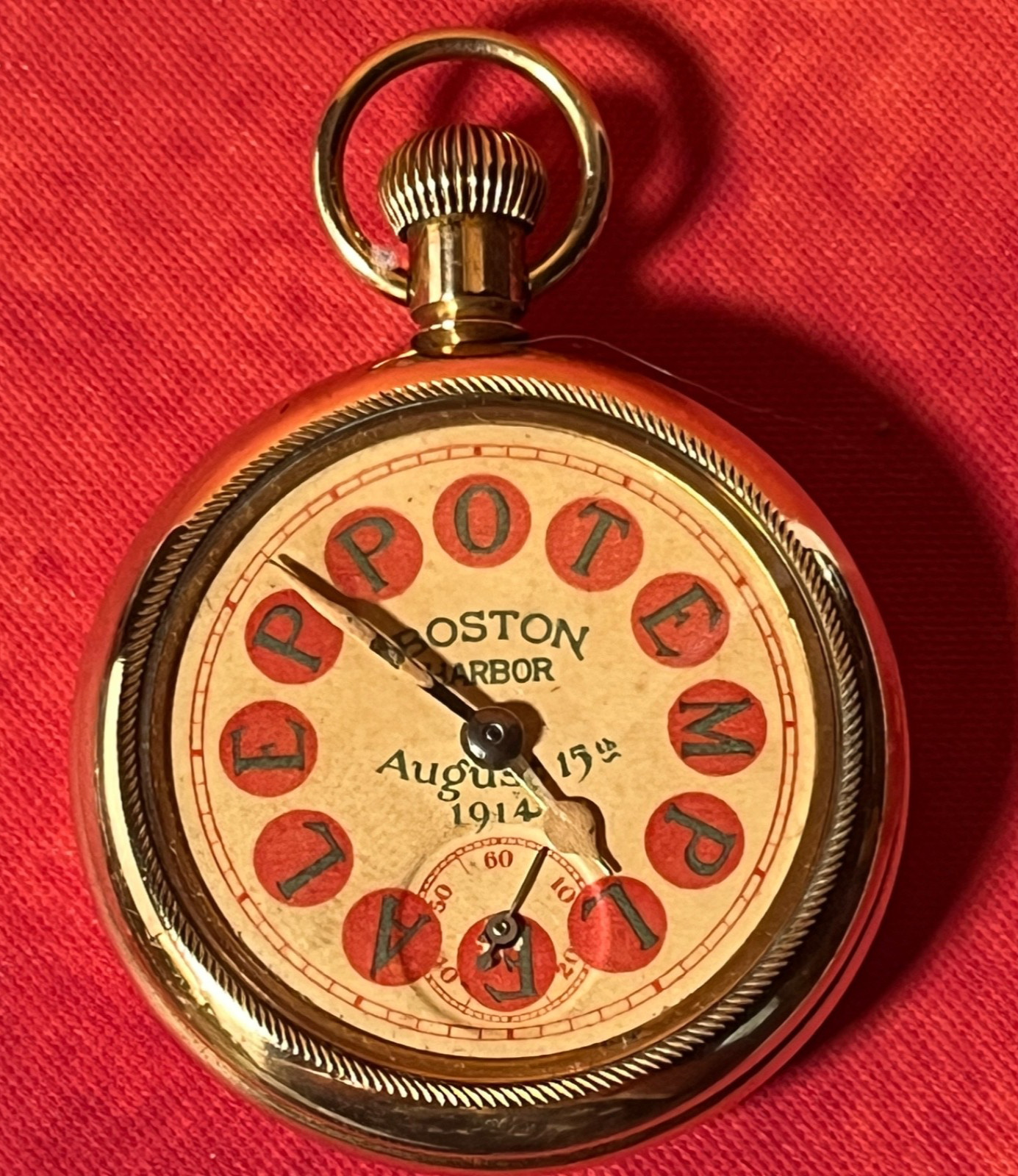 Antique 1914 Ingersoll Pocket Watch Aleppo Temple Boston Harbor Masonic Shrine