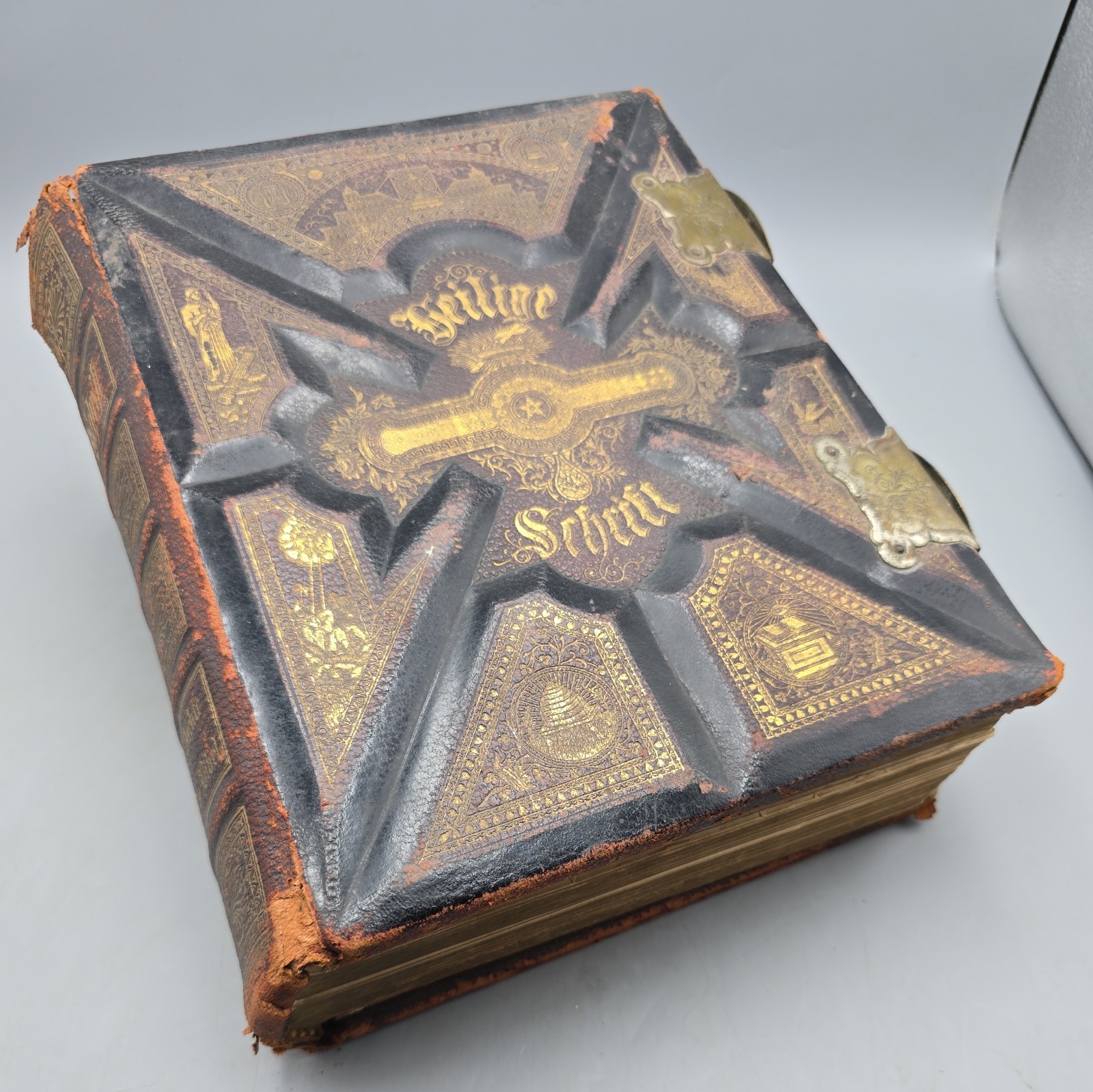 1800\'s Antique German Bible Martin Luthers Illustrated Bound Heilige Schrift
