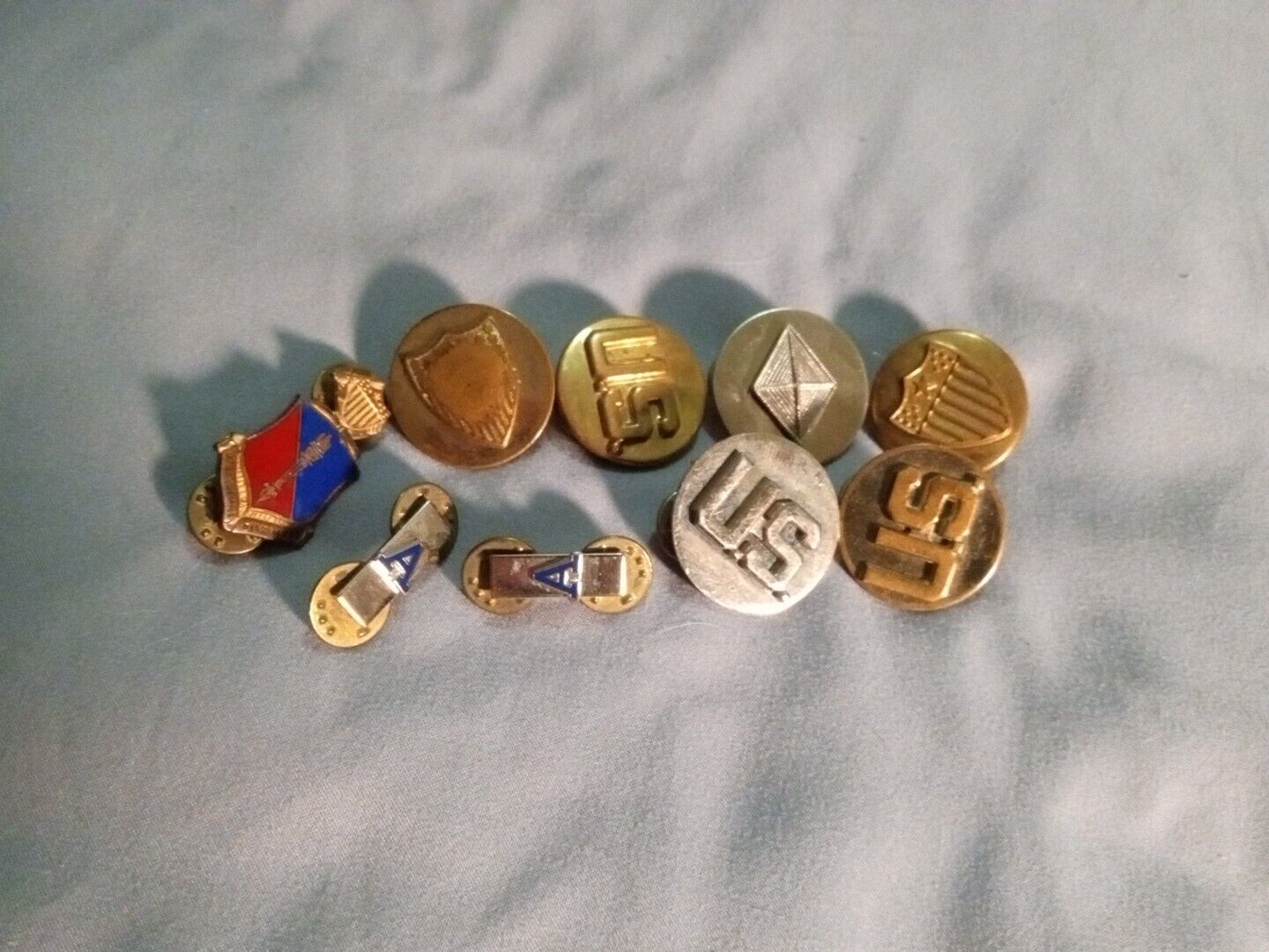 Vintage Meyer N.Y. Brass Military Pins Lot Of 9 Very Nice Unique Rare USA Htf
