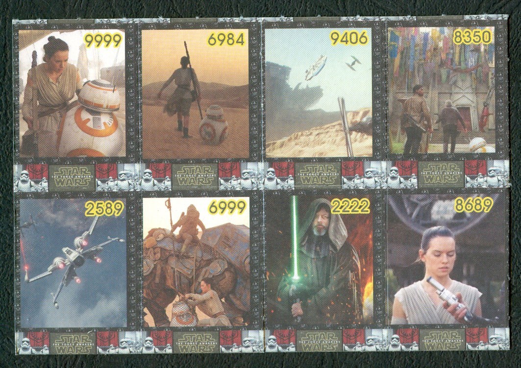 8 pcs  Star Wars The Force Awakens Philippines Small Teks Trading Movie Cards A