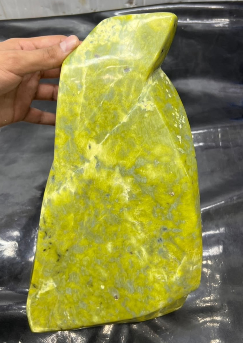 Premium Serpentine Jade Free Form 6.7KG Polished Green Stone Collector Specimen