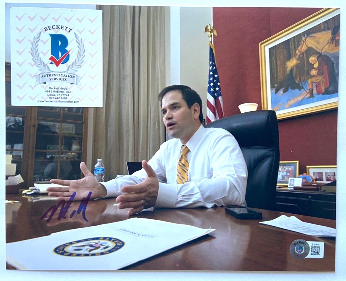 SENATOR MARCO RUBIO SIGNED 8X10 PHOTO FLORIDA SECRETARY OF STATE GOP 2028 BAS SENATOR MARCO RUBIO SIGNED 8X10 PHOTO FLORIDA SECRETARY OF STATE GOP 2028 BAS