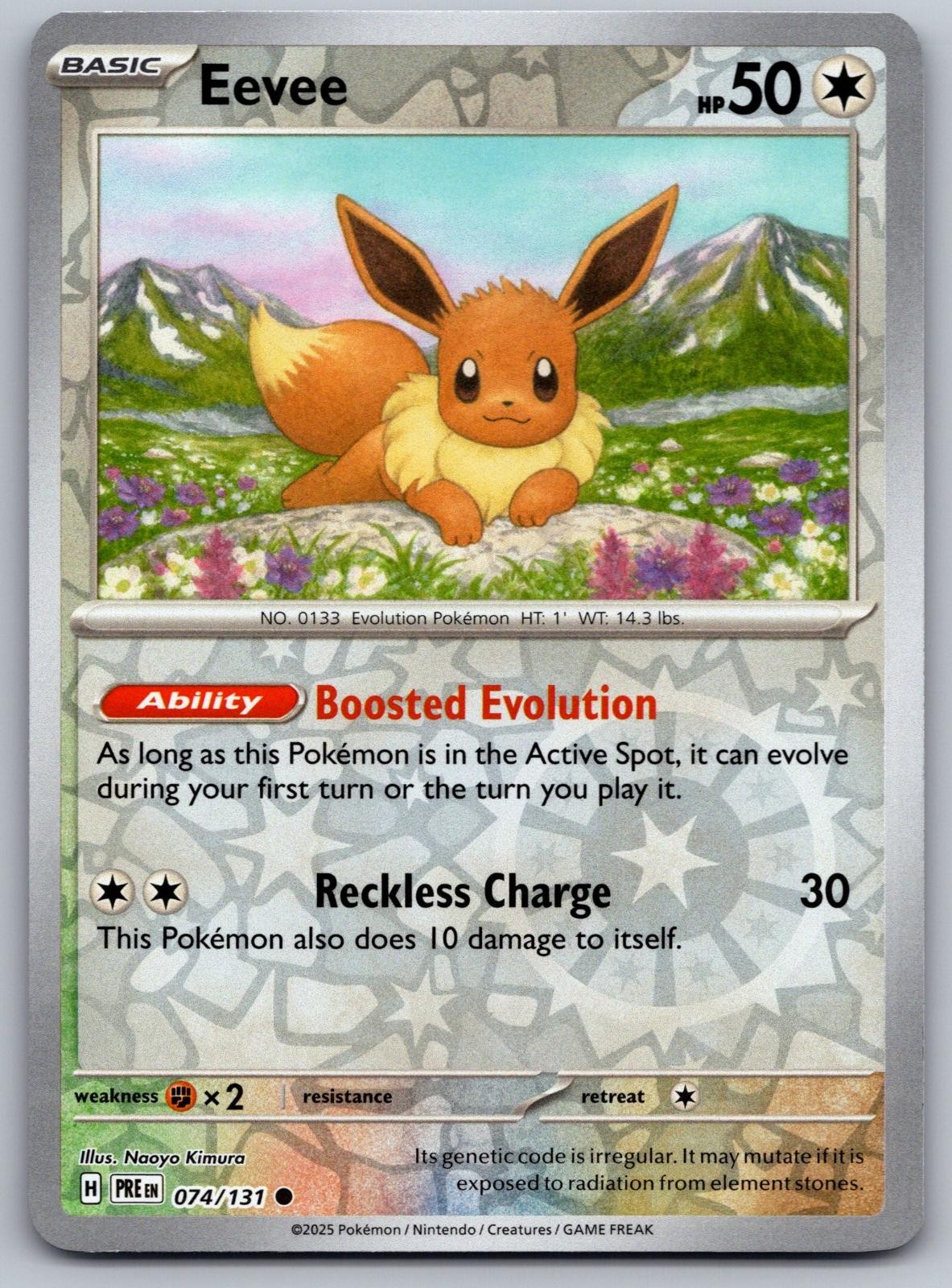 Eevee 074/131 Common Prismatic Evolutions Pokemon Card Reverse Holo Near Mint Eevee 074/131 Common Prismatic Evolutions Pokemon Card Reverse Holo Near Mint