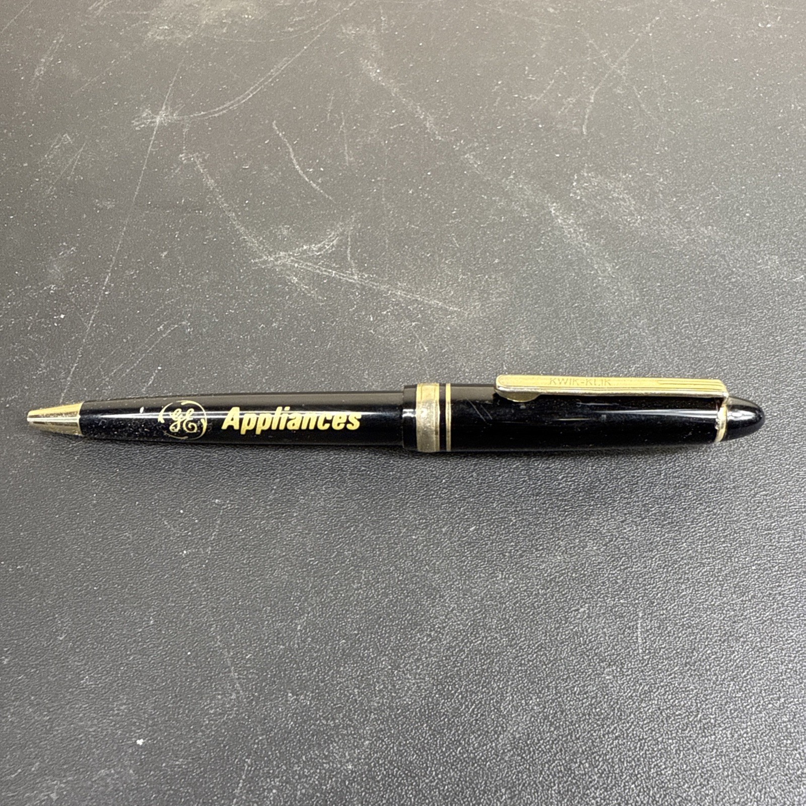 Vintage GE Appliances Promo Pen Black Gold Trim Kwik-Klik Advertising USA Vintage GE Appliances Promo Pen Black Gold Trim Kwik-Klik Advertising USA