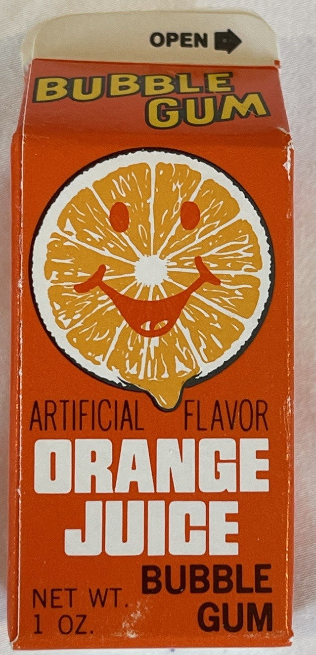 Vintage 1980’s TOPPS ORANGE JUICE BUBBLE GUM Sealed NOS Vintage 1980’s TOPPS ORANGE JUICE BUBBLE GUM Sealed NOS