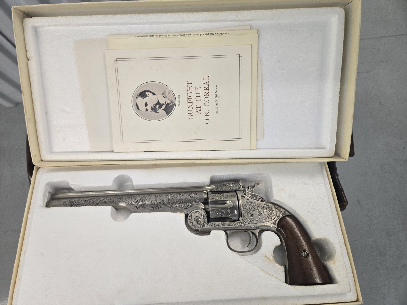 The Franklin Mint Wyatt Earp .44 Revolver And Engraved Wall Plaque