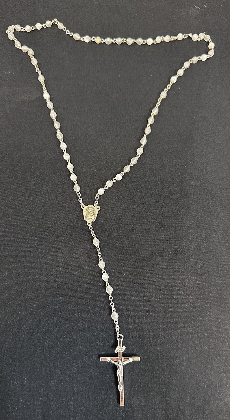 Vintage Roma Italy Rosary Necklace Beads Sacred Catholic Christian Silver Vintage Roma Italy Rosary Necklace Beads Sacred Catholic Christian Silver