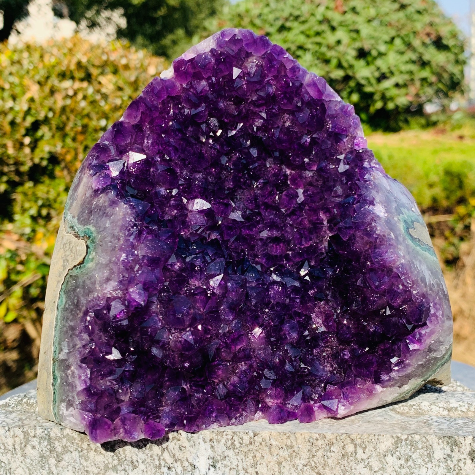 4.09LB Natural Amethyst geode quartz cluster crystal specimen Healing