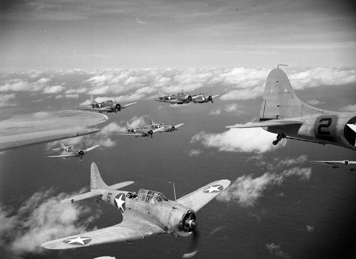 WW2 WWII Photo From Battle of Midway 1942 World War Two US Navy  / US080