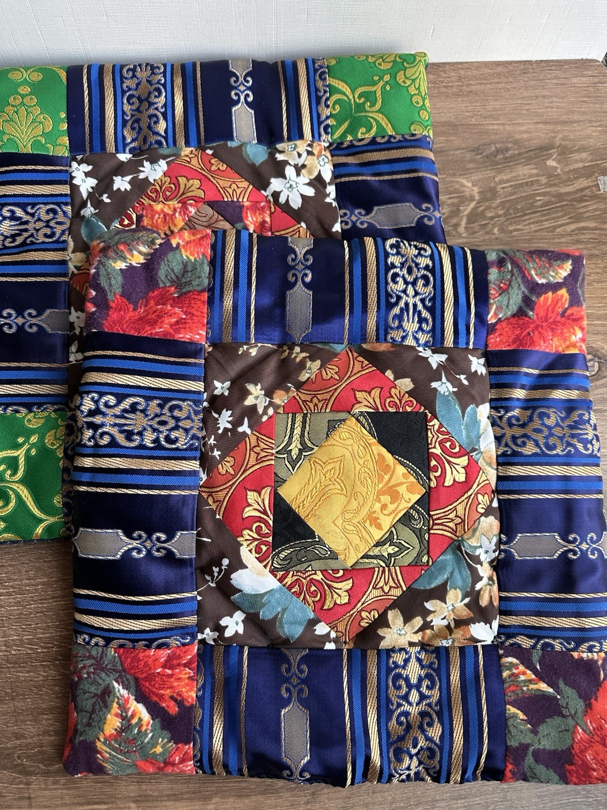 Vintage Russian Old Believer Prayer Mats Podruchnik Patchwork Set of 2 Vintage Russian Old Believer Prayer Mats Podruchnik Patchwork Set of 2