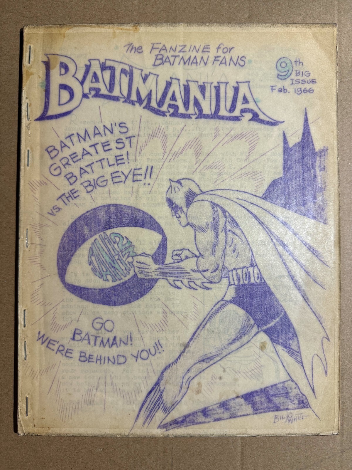 Batmania #9 2/1966-Batman fanzine-info-buy & sell ads-limited printing-Biljo ... Batmania #9 2/1966-Batman fanzine-info-buy & sell ads-limited printing-Biljo ...