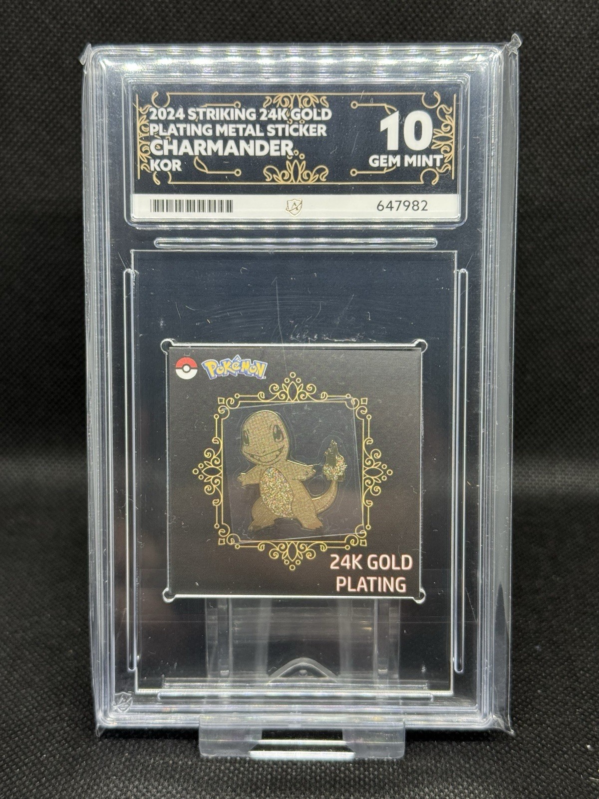 CHARMANDER 24k Gold Plated Metal Sticker - Korean Popping Candy - ACE GEM MT 10 CHARMANDER 24k Gold Plated Metal Sticker - Korean Popping Candy - ACE GEM MT 10