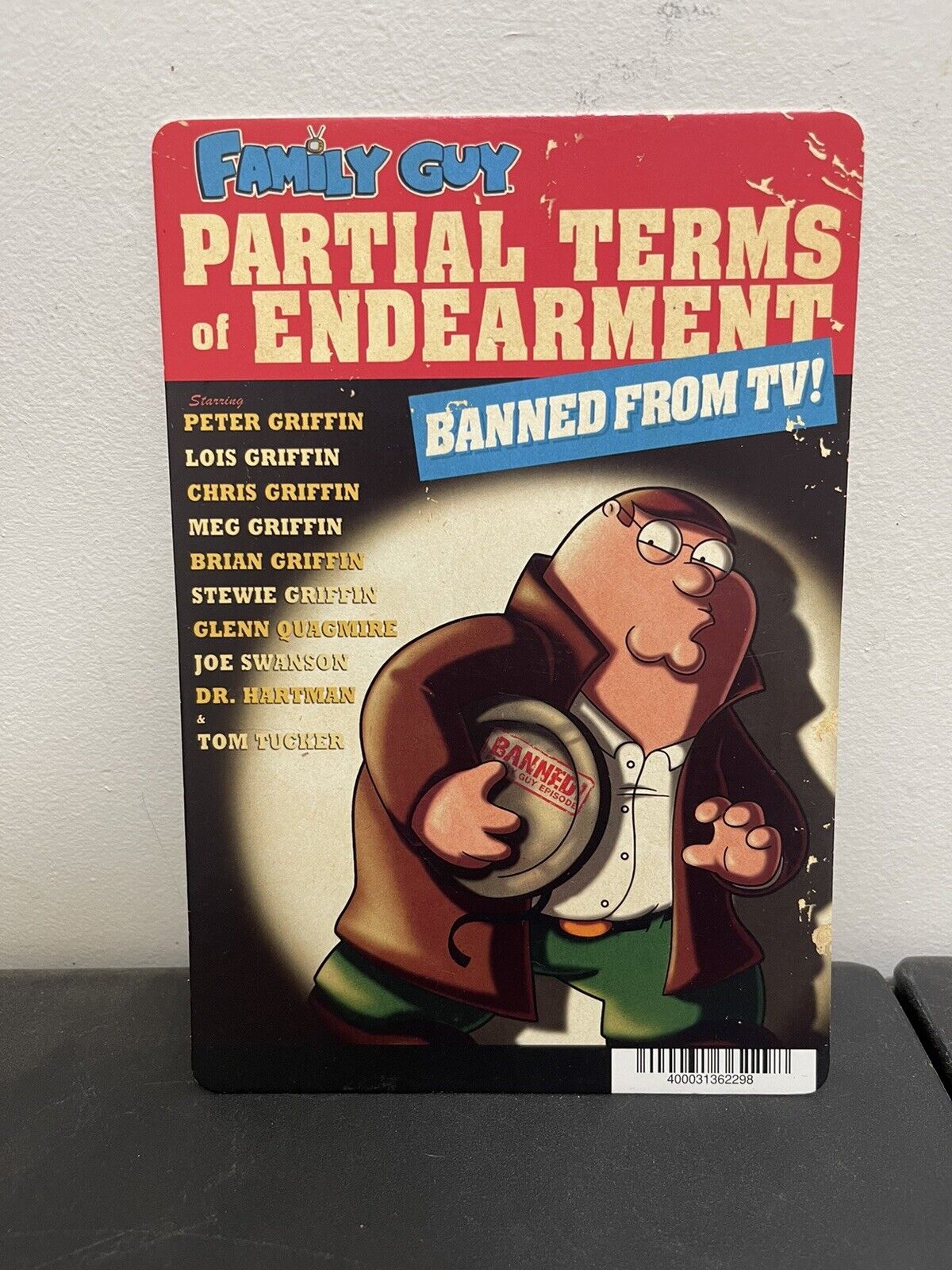 Family Guy Partial Terms Banned From TV Blockbuster Video Display Backer Card