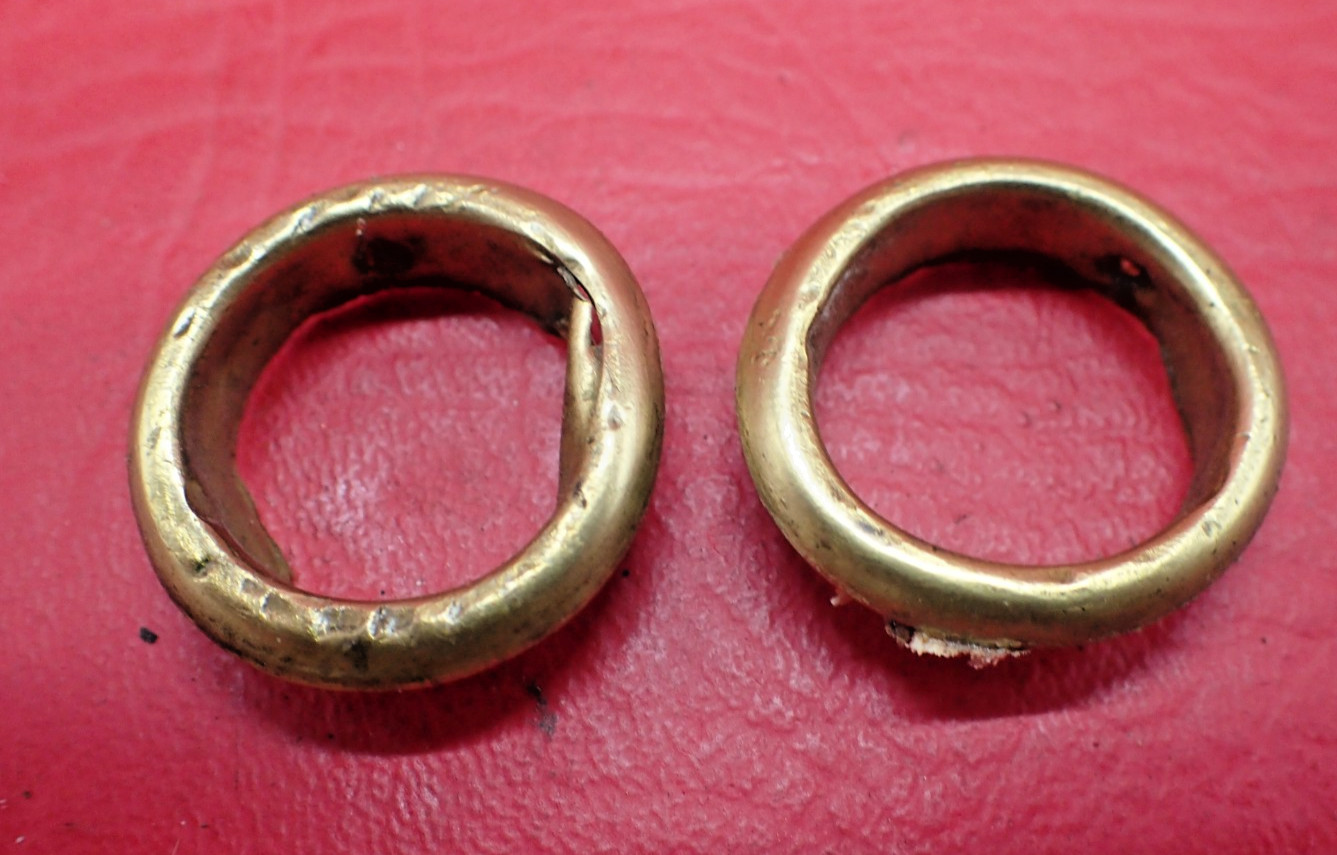 Antique 1888 Singer Treadle Sewing Machine Brass Belt Hole Covers