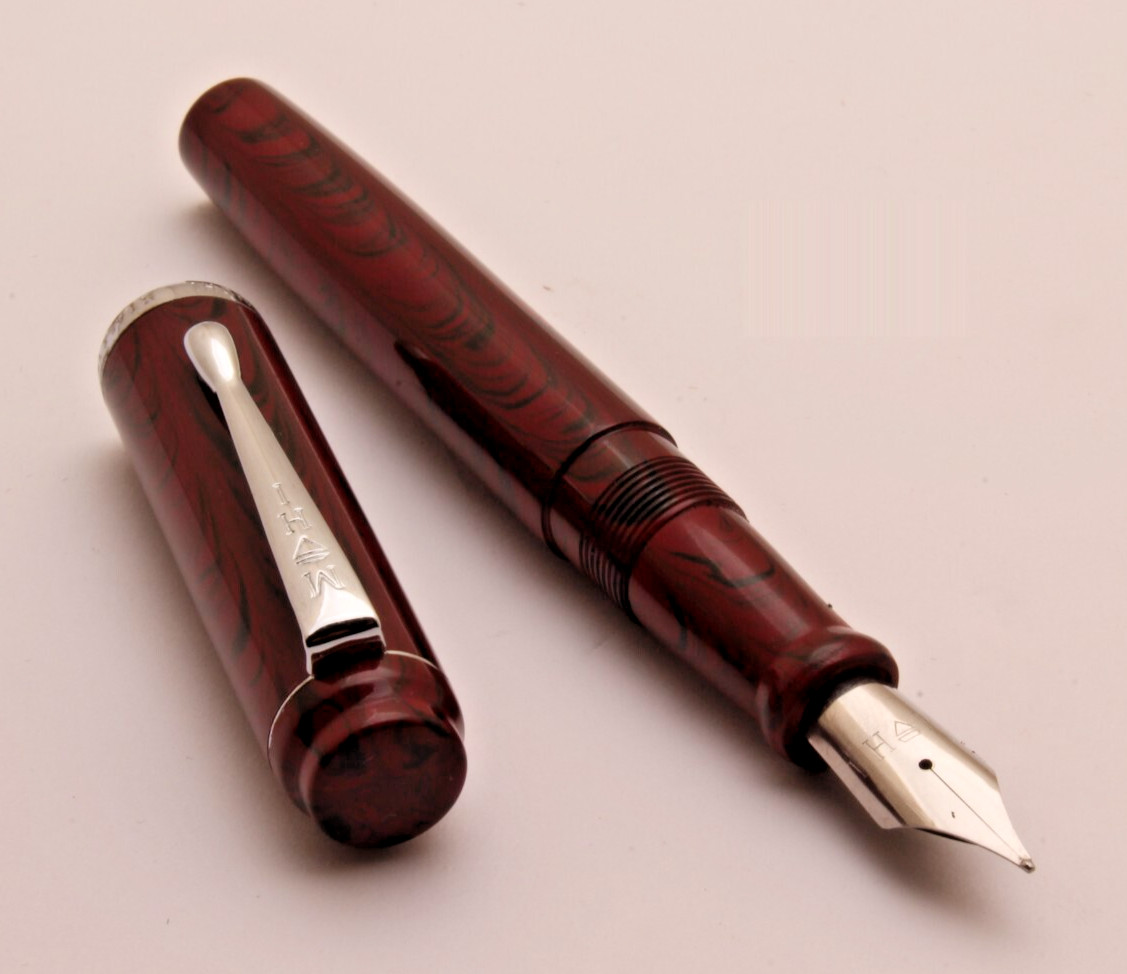 Mohi Stallion Handmade Ebonite Pocket Size Eyedropper Fountain Pen Chrome Trims Mohi Stallion Handmade Ebonite Pocket Size Eyedropper Fountain Pen Chrome Trims