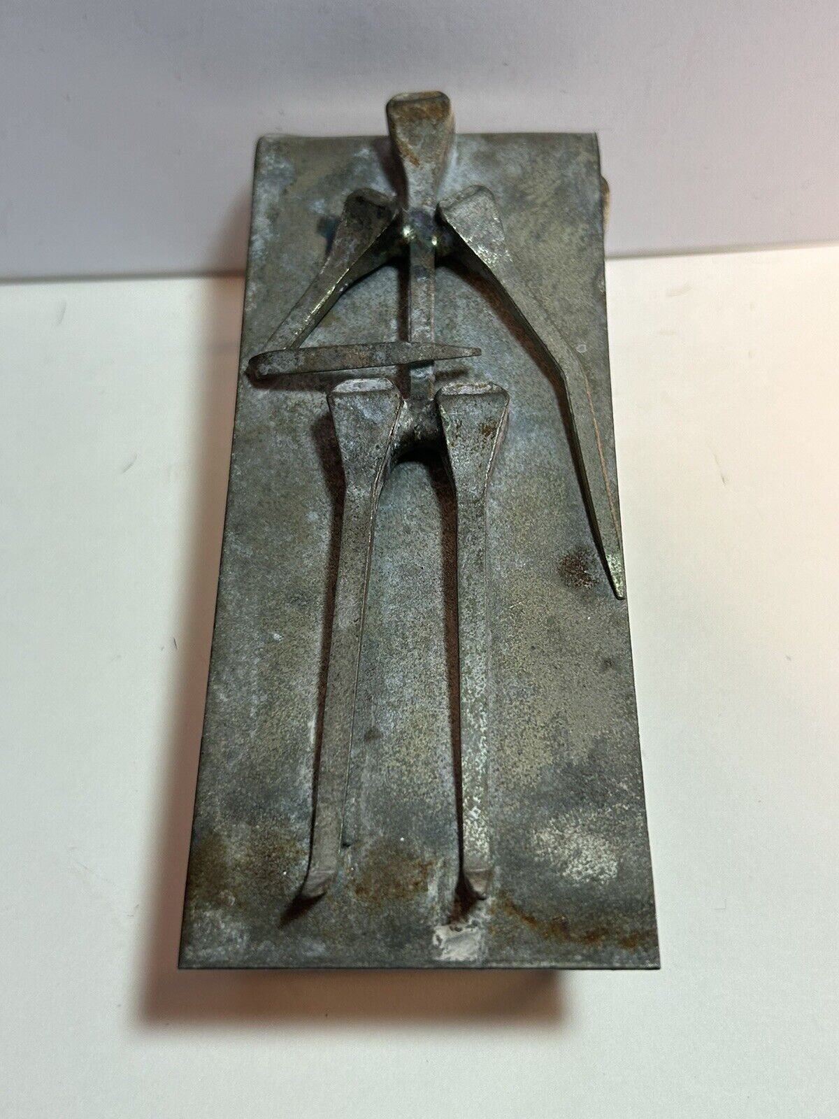 Abstract Art Mid Century Metal Nail Doctor Patient Table Sculpture Brutalist MCM