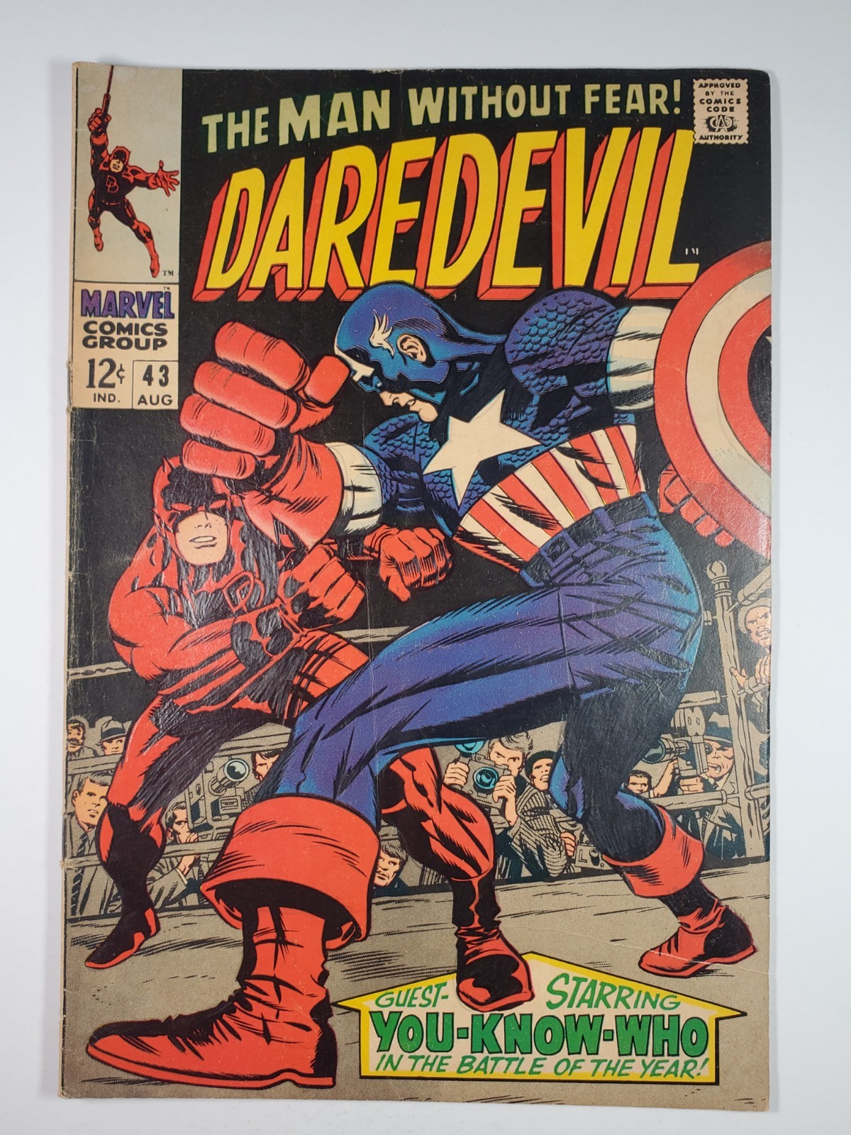 Daredevil #43 VG/FN 1968 Key Issue 1st Battle Daredevil vs Captain America Daredevil #43 VG/FN 1968 Key Issue 1st Battle Daredevil vs Captain America