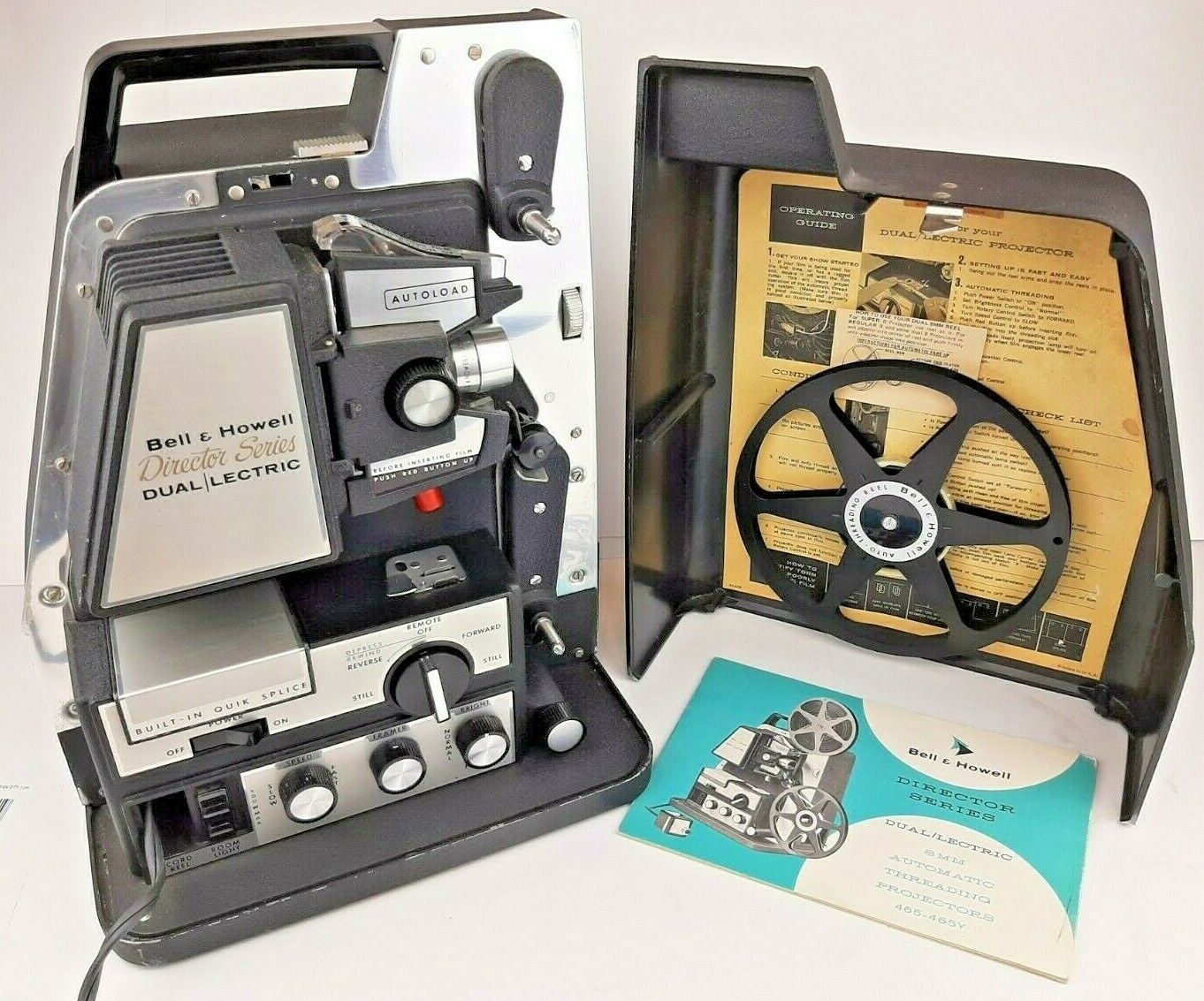 Vintage Bell & Howell Director Series Dual Lectric 465 Projector Case TESTED 