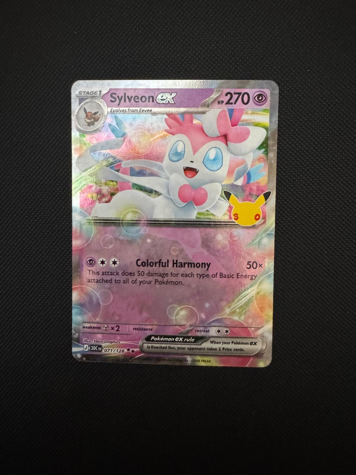 Sylveon ex 071/128 ME: 30th Celebration Holo RR NM/M