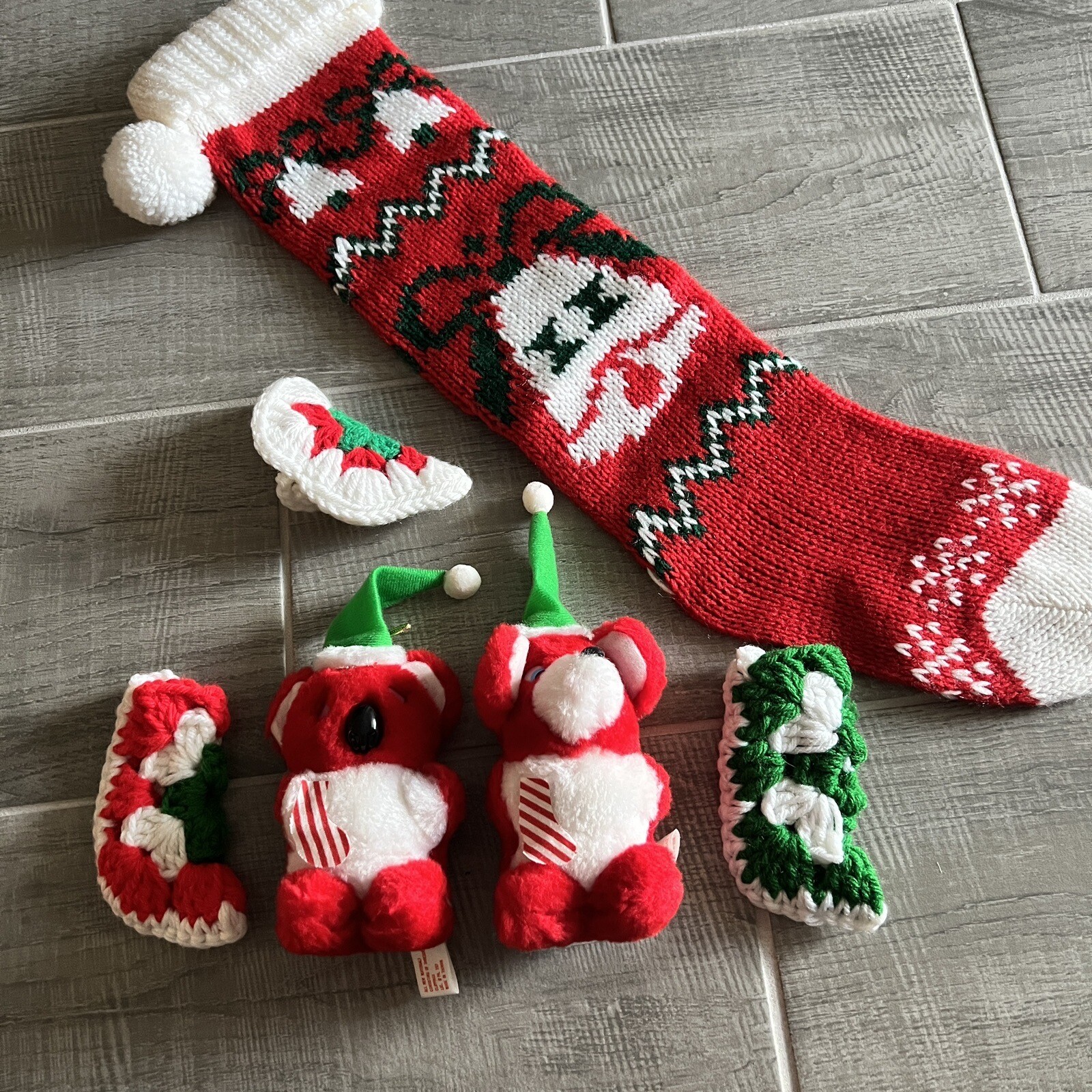 Vintage 70’s 80’s Christmas Lot Stockings Plush Minis Handmade Crochet Holiday Vintage 70’s 80’s Christmas Lot Stockings Plush Minis Handmade Crochet Holiday