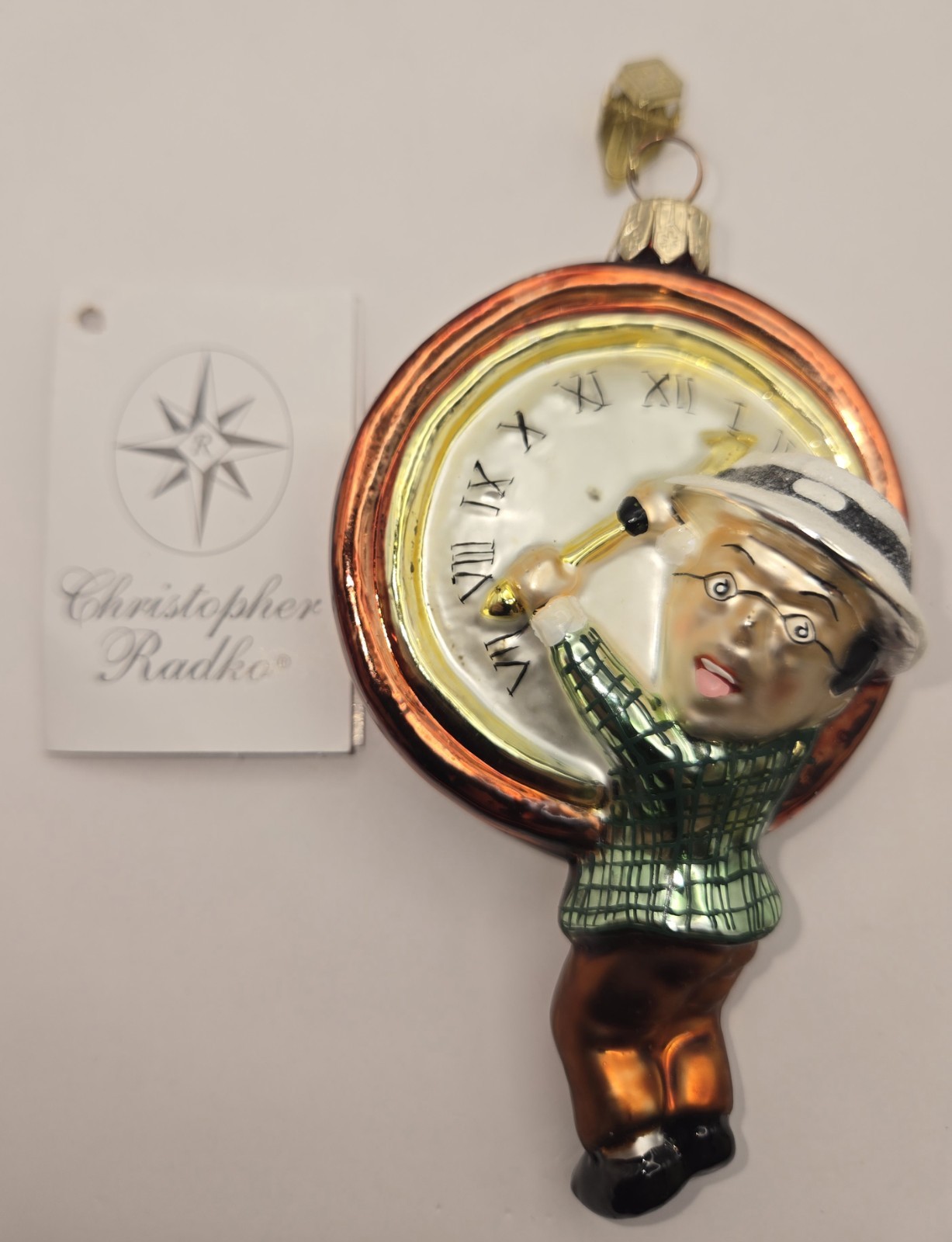 Christopher Radko Millenium Clock Harold Lloyd Trust Christmas Ornament Gift Y2K Christopher Radko Millenium Clock Harold Lloyd Trust Christmas Ornament Gift Y2K