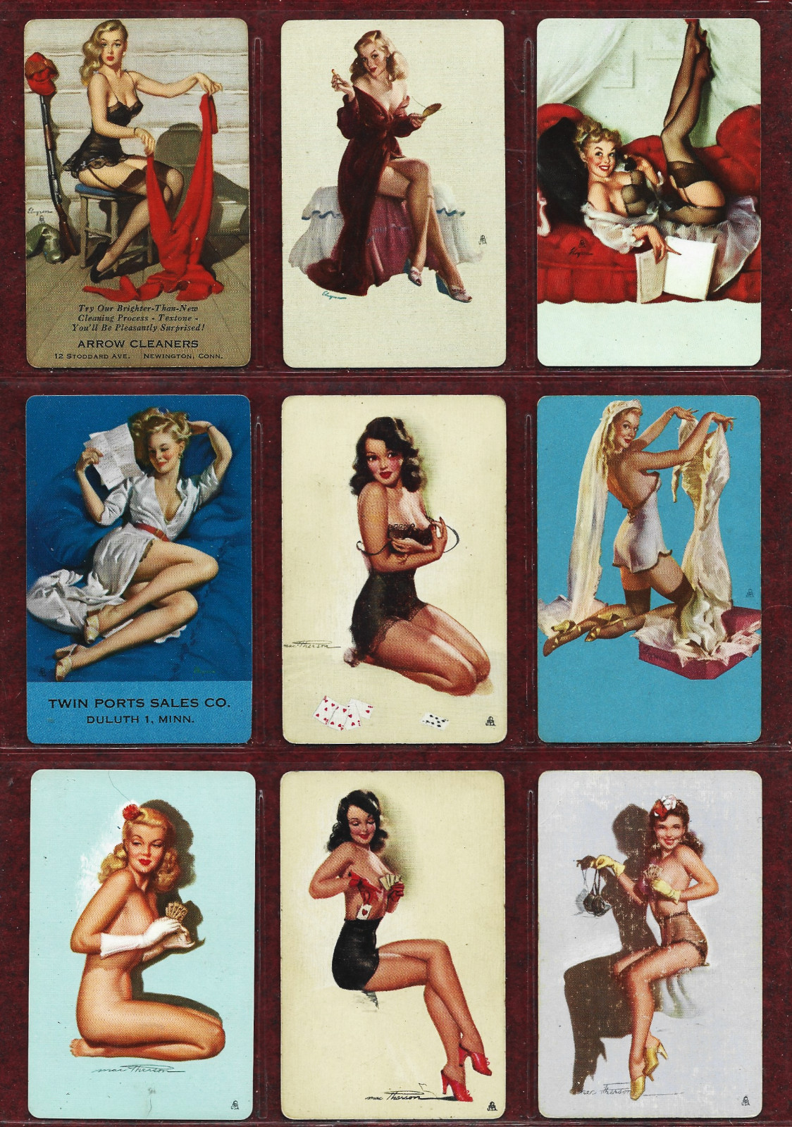 9 Gil Elvgren Earl MacPherson Mixed Vintage Pinup Playing Cards NMint 1940-1960s