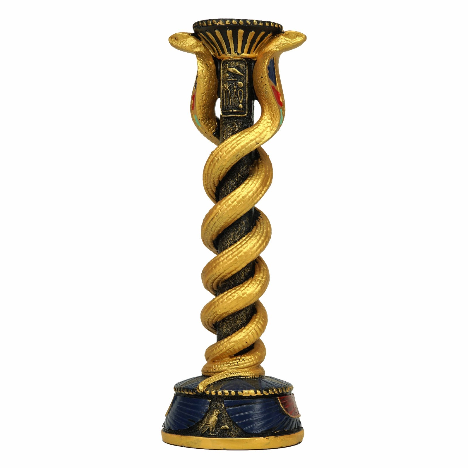 NEW Design Toscano Golden SNAKE Egyptian Candle Holder Table Piece Home Decor NEW Design Toscano Golden SNAKE Egyptian Candle Holder Table Piece Home Decor