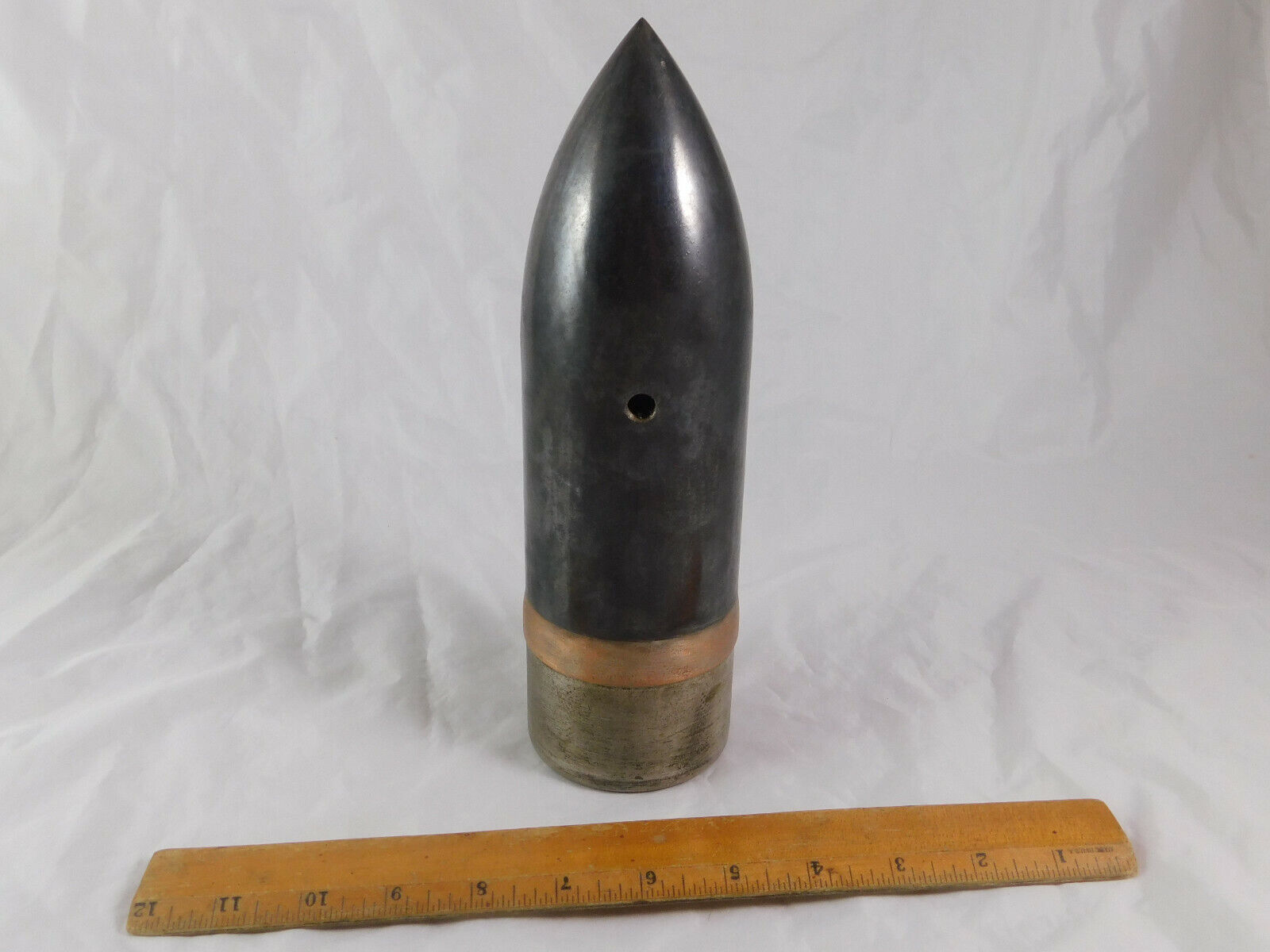 Antique WWI USN Artillery Shell American & British Mfg Co 1910 12.5 Pounds